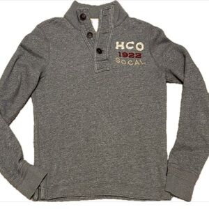 Hollister Mens Grey Henley Size Small